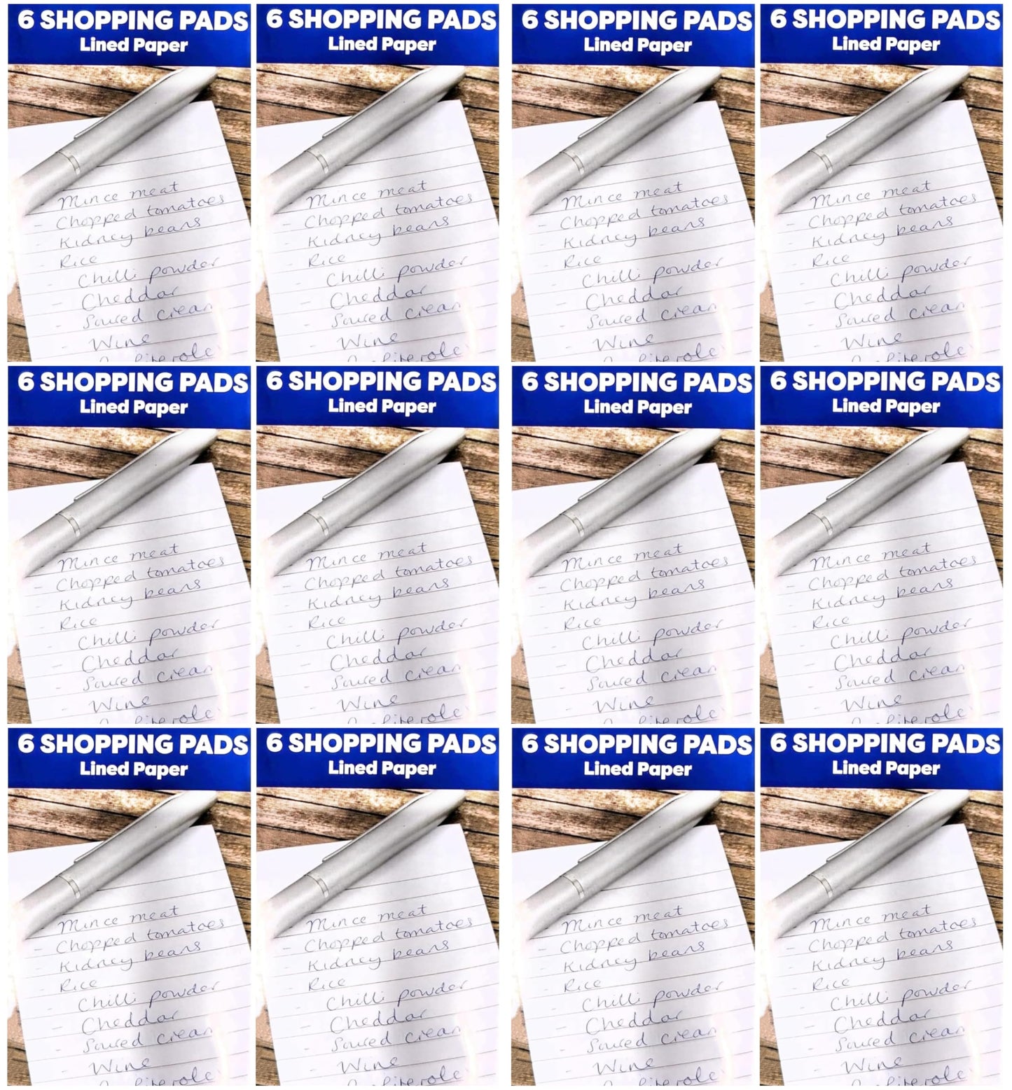 72 Slimline Shopping Pads - 30 Sheets Per Pad - Lined Paper