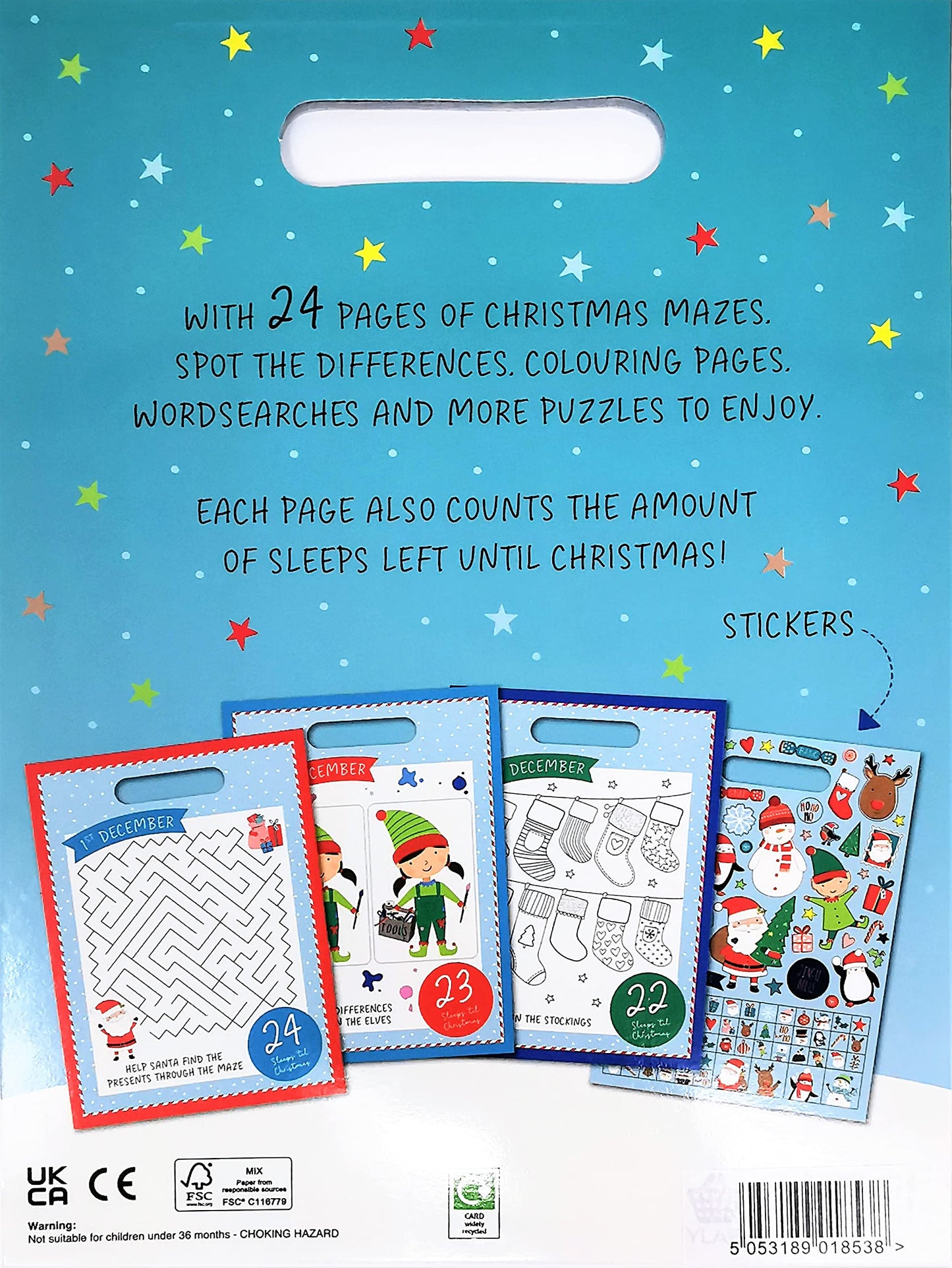π Advent Book β Countdown to Christmas Activity Book with 25 Daily Festive Activities & 100 Stickers π