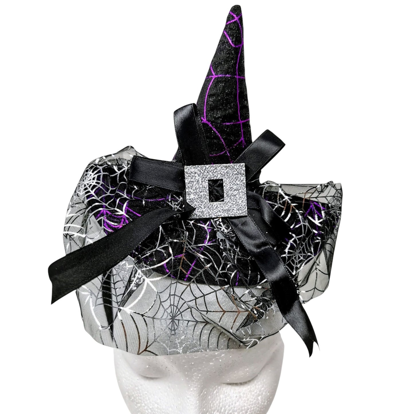 Glam Spiderweb Witch Hat Headpiece / Headband – One Size Fits All, UK Stock