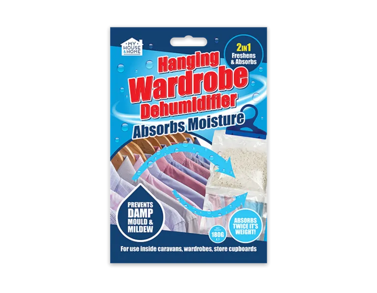 Hanging Wardrobe Dehumidifier – Moisture Absorber to Help Prevent Damp, Mould & Mildew