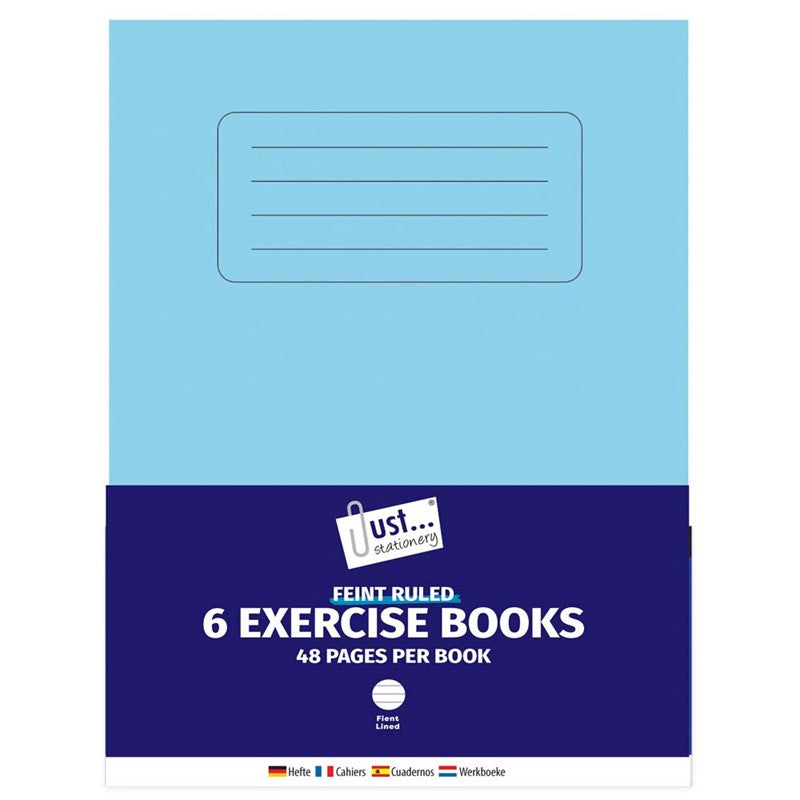 6 Pack Exercise Books – 48 Pages per Book – Feint Ruled