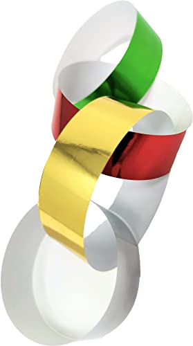 80 Christmas Paper Chains – Self-Adhesive Festive Garland Strips (22 × 2.5 cm)