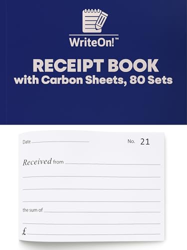 A6 Receipt Book with Carbon Copy Sheets – 80 Numbered Pages, 12.5 x 10.2cm, Perforated – Small Business Receipt Pad