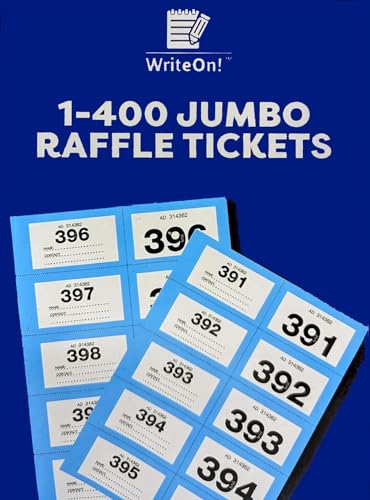 🎟️ Jumbo Raffle Ticket Books – 400 Tickets per Book – Multi-Colour Packs (6 Colours or 3-Colour Sets) – Numbered 1–400 with Duplicates