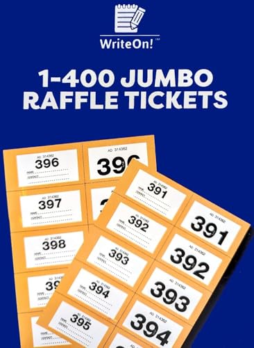🎟️ 7 Jumbo Raffle Ticket Books – 2,800 Numbered Tickets (1–400 per Book) – 7 Colours – Extra Large Cloakroom & Fundraising Tickets - You Love a Bargain