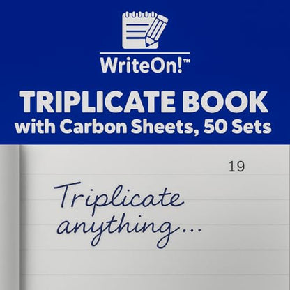 Half Size Triplicate Receipt Book – 50 Numbered Pages with Carbon Sheet | Perforated & Ruled – Ideal for Invoices, Dockets, Office Use, Self-Employed & Tradespeople