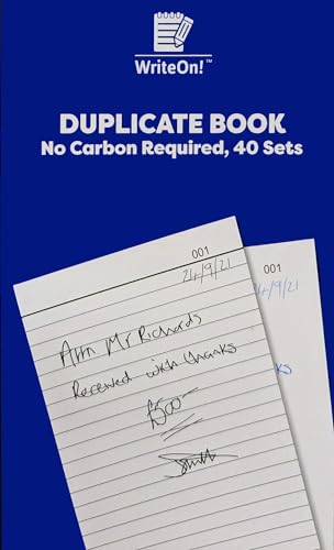 A5 Duplicate Book NCR – Numbered 1–40 Pages | No Carbon Required | Alphabetical Index | Invoice, Receipt & Order Book | Easy Tear Perforated Pages