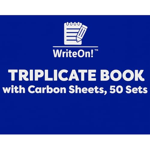 Half Size Triplicate Receipt Book – 50 Numbered Pages with Carbon Sheet | Perforated & Ruled – Ideal for Invoices, Dockets, Office Use, Self-Employed & Tradespeople