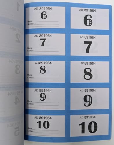 🎟️ Extra Large Raffle & Cloakroom Ticket Book – 400 Tickets (1–400) – Jumbo 7×4 cm – Choose from 7 Colours