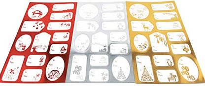 YLAB 150 Present Labels - Christmas Red, Gold & Silver Foil Stickers