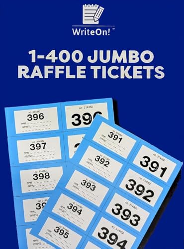 🎟️ 7 Jumbo Raffle Ticket Books – 2,800 Numbered Tickets (1–400 per Book) – 7 Colours – Extra Large Cloakroom & Fundraising Tickets - You Love a Bargain