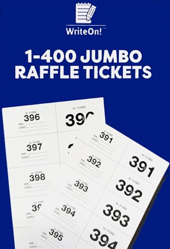 🎟️ Jumbo Raffle Ticket Books – 400 Tickets per Book – Multi-Colour Packs (6 Colours or 3-Colour Sets) – Numbered 1–400 with Duplicates