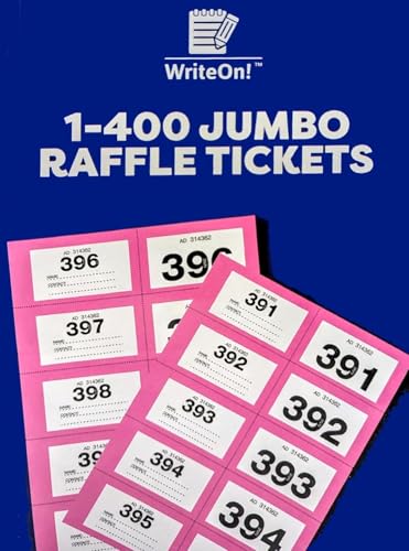 🎟️ 7 Jumbo Raffle Ticket Books – 2,800 Numbered Tickets (1–400 per Book) – 7 Colours – Extra Large Cloakroom & Fundraising Tickets - You Love a Bargain