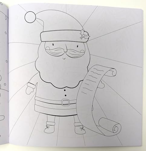 Christmas Activity Book Set for Kids – 4 Books + 6 Colouring Pencils – Colouring, Puzzles, Stickers – Travel & Stocking Filler Gift for Ages 3–10