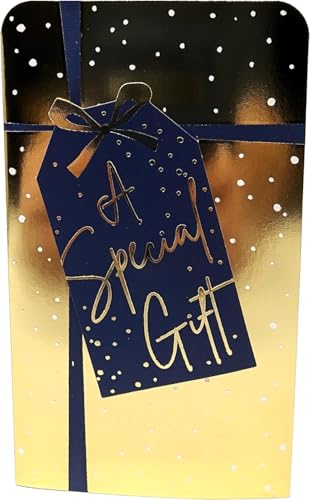 8 Christmas Gold Present Money Wallets with Envelopes – Festive Gift Card & Cash Holders – 16×9cm – Red Envelopes Included