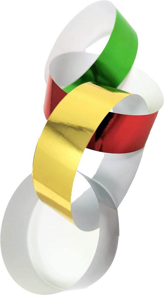 240 Foil Paper Chains – 3 × 80 Packs Self-Adhesive Garland Strips (22.2 × 2.7 cm)