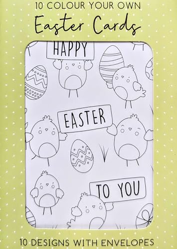 10 Colour Your Own Easter Cards with Envelopes - Craft - Eco Packaging