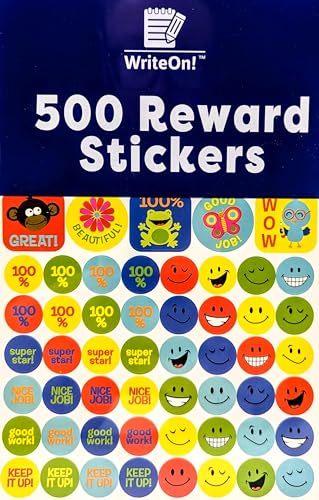 500 Reward Stickers - For Home, School, Teachers, Children and Parents - Smiley Faces, 100%, Good Work, Nice Job - You Love a Bargain