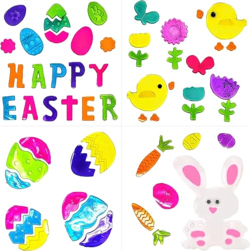Easter Gel Window Stickers - 4 Sheets - Gel Clings