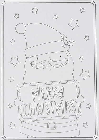10 Colour Your Own Christmas Cards with Envelopes – Fun DIY Festive Greeting Card Set for All Ages – A6 Size