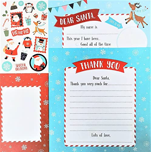 (2 Pack) Letter to Santa Pack: Santa Letter, Stickers, Thank You Letter & Envelope - You Love a Bargain