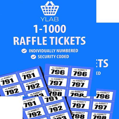 🎟️ 2 Raffle Ticket Books – Numbered 1-1000 with Duplicates – Choose Colour – Fundraising, Events & Cloakrooms