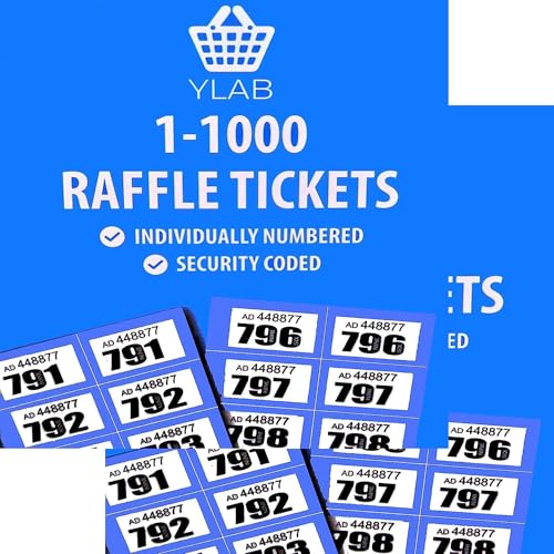 🎟️ 2 Raffle Ticket Books – Numbered 1-1000 with Duplicates – Choose Colour – Fundraising, Events & Cloakrooms