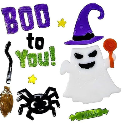 🎃 Halloween Gel Window Stickers – 4 Sheets of Reusable Gel Clings – Pumpkins, Ghosts, Skeleton & Trick or Treat