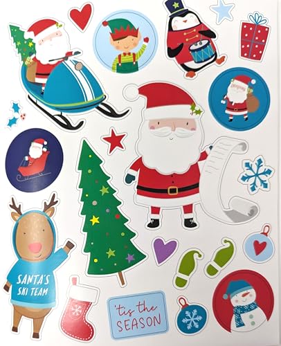 Christmas Activity Book Set for Kids – 4 Books + 6 Colouring Pencils – Colouring, Puzzles, Stickers – Travel & Stocking Filler Gift for Ages 3–10