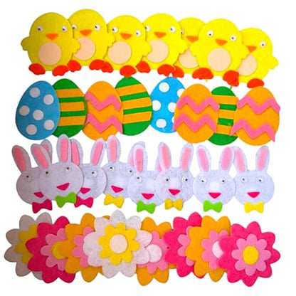 YLAB - 32 Easter Felt Stickers - Craft/Card/Bonnet Making Decorating