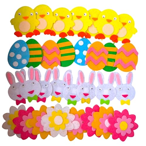 YLAB - 32 Easter Felt Stickers - Craft/Card/Bonnet Making Decorating