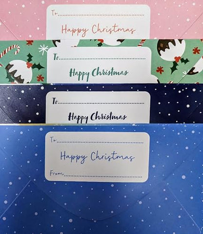 8 Kids Christmas Money Envelopes – Cute Santa & Polar Bear Gift Card or Cash Holders – 4 Fun Festive Designs (2 of Each) – 16 x 9cm – to/from Printed Message Area
