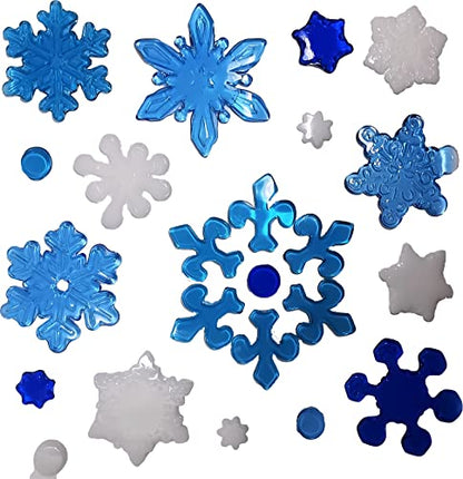 4 Sheets Christmas Gel Window Clings – Reusable Festive Stickers for Windows, Mirrors & Glass (20 × 20 cm Each)