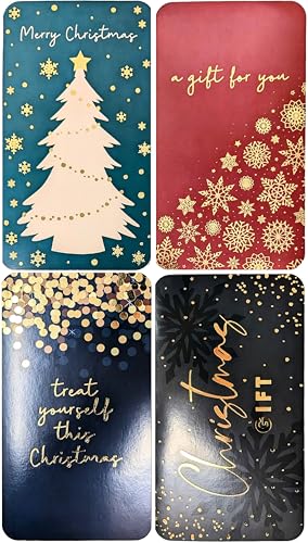 4 Premium Christmas Money Wallets – Gold Foil & Embossed Festive Designs with Envelopes