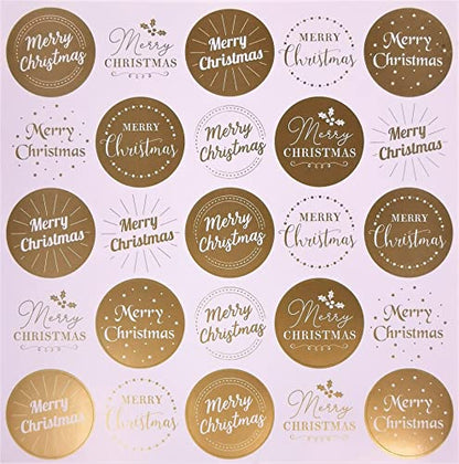 500 Gold Round Christmas Stickers – 4cm – Festive Self-Adhesive Gift Labels for Wrapping & Crafting - You Love a Bargain