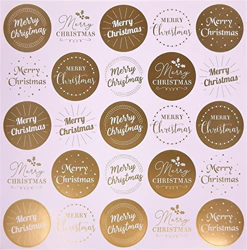 500 Gold Round Christmas Stickers – 4cm – Festive Self-Adhesive Gift Labels for Wrapping & Crafting - You Love a Bargain