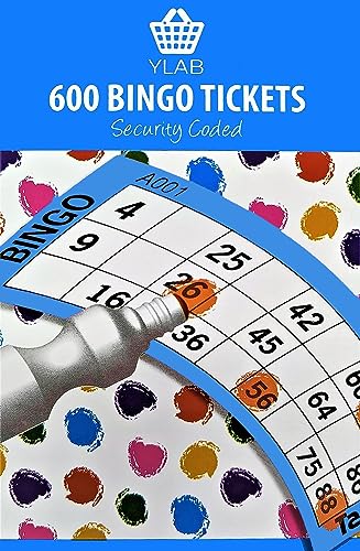 600 Bingo Tickets (1-90) – Perforated & Ready to Play – Choose Colour: Orange, Blue, Green, Pink, Yellow, Purple – Fundraisers, Clubs & Events