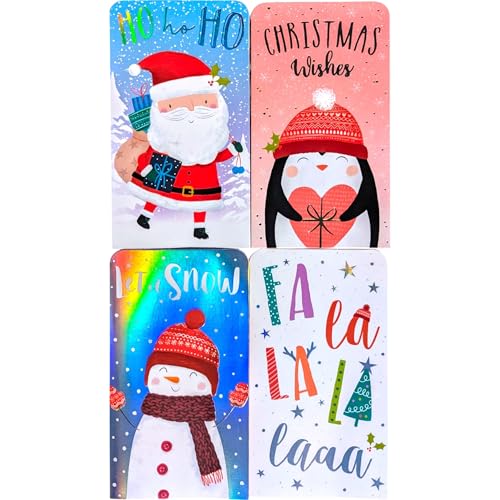 12 Christmas Money Wallets with Envelopes – Cash Gift Holders – Assorted Designs – Festive Money Cards for Children & Adults - Choose Design: