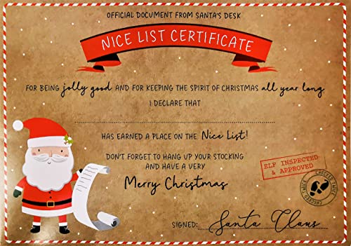Christmas Eve Pack – Santa Placemat, Magic Key, Footprint Stencils, Stop Here Sign & Nice List Certificate