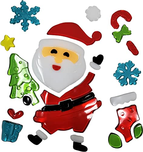 4 Sheets Christmas Gel Window Clings – Reusable Festive Stickers for Windows, Mirrors & Glass (20 × 20 cm Each)