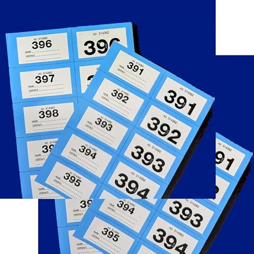 🎟️ 2-Pack Jumbo Raffle Ticket Books – Choose Colour – 800 Extra Large Tickets (1–400 per Book) – Fundraising, Cloakrooms & Events