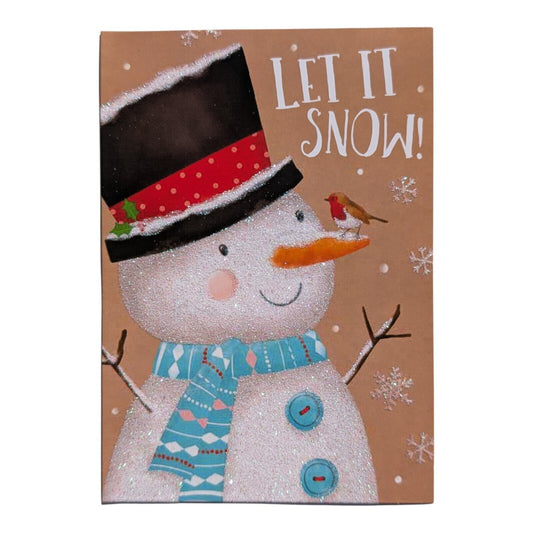 10 Snowman Christmas Cards with Envelopes – 15.3x11cm – 2 Festive Design