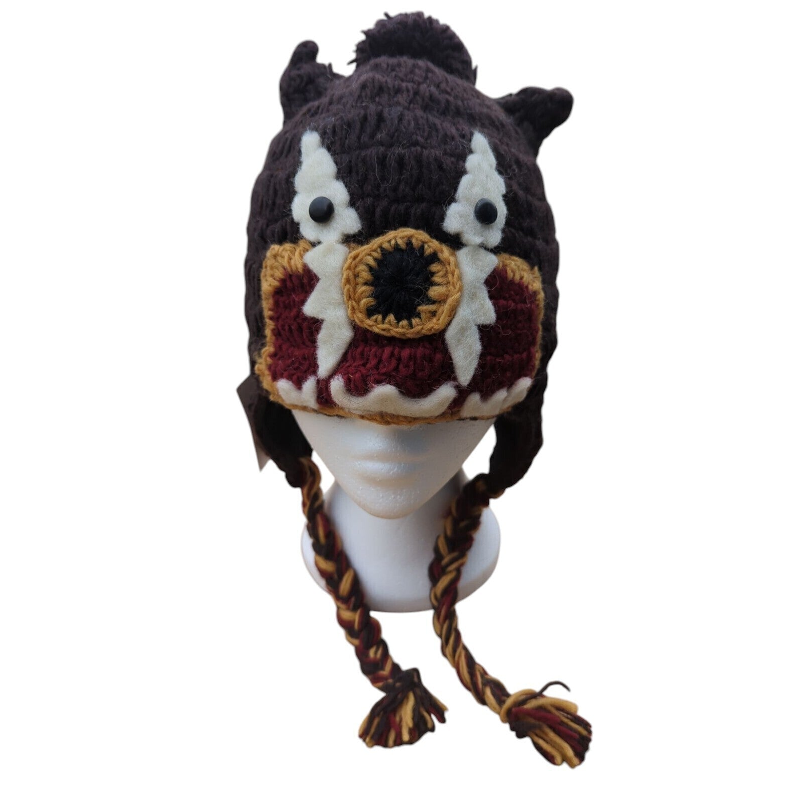 Hand Knitted 100% Wool & Fleece Lined Taz Hat - One Size -Secret Santa
