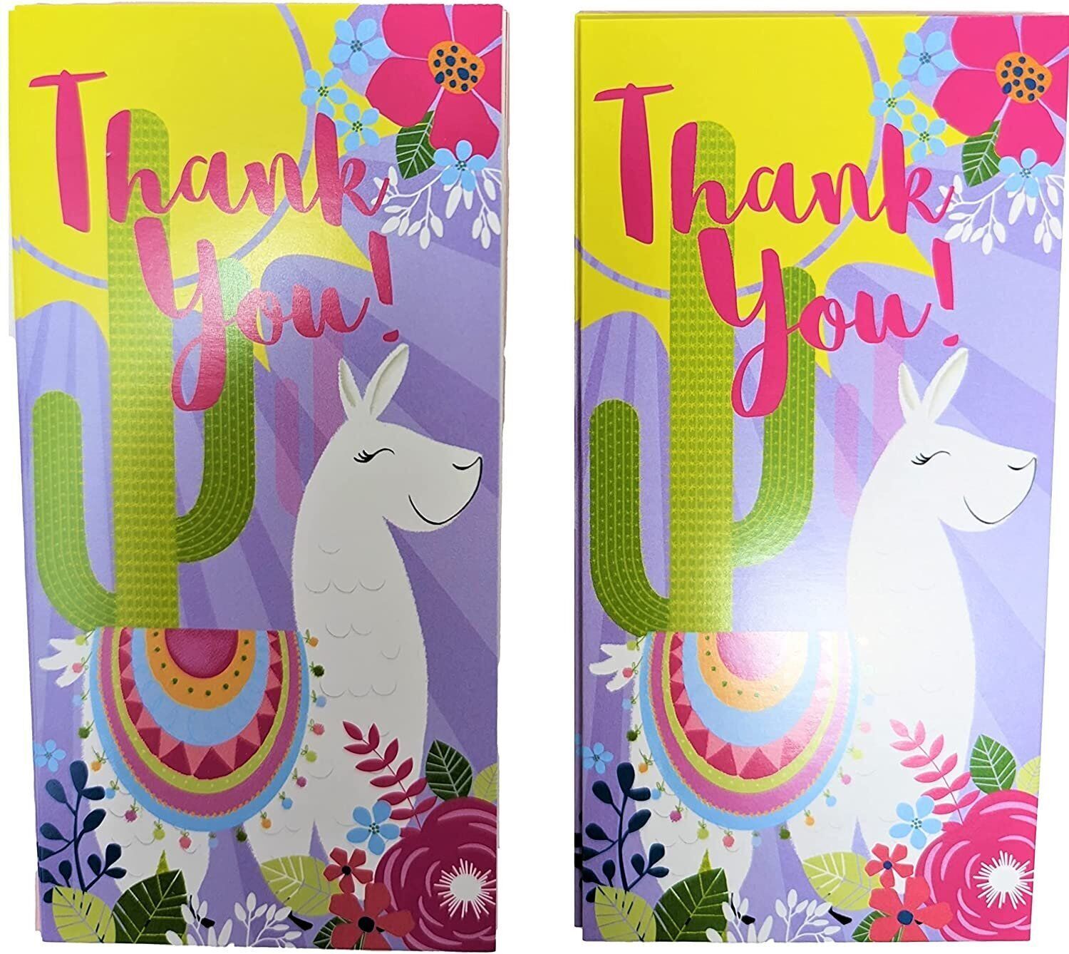 12 Thank You Cards with Envelopes - Llama