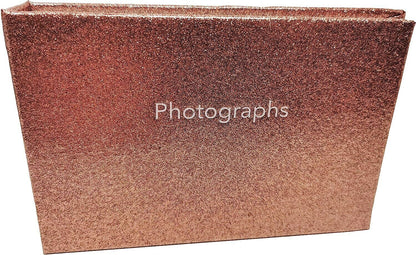 Glitter Rose Gold Photo Album - Holds 36 Photos - Size: 6"x4"