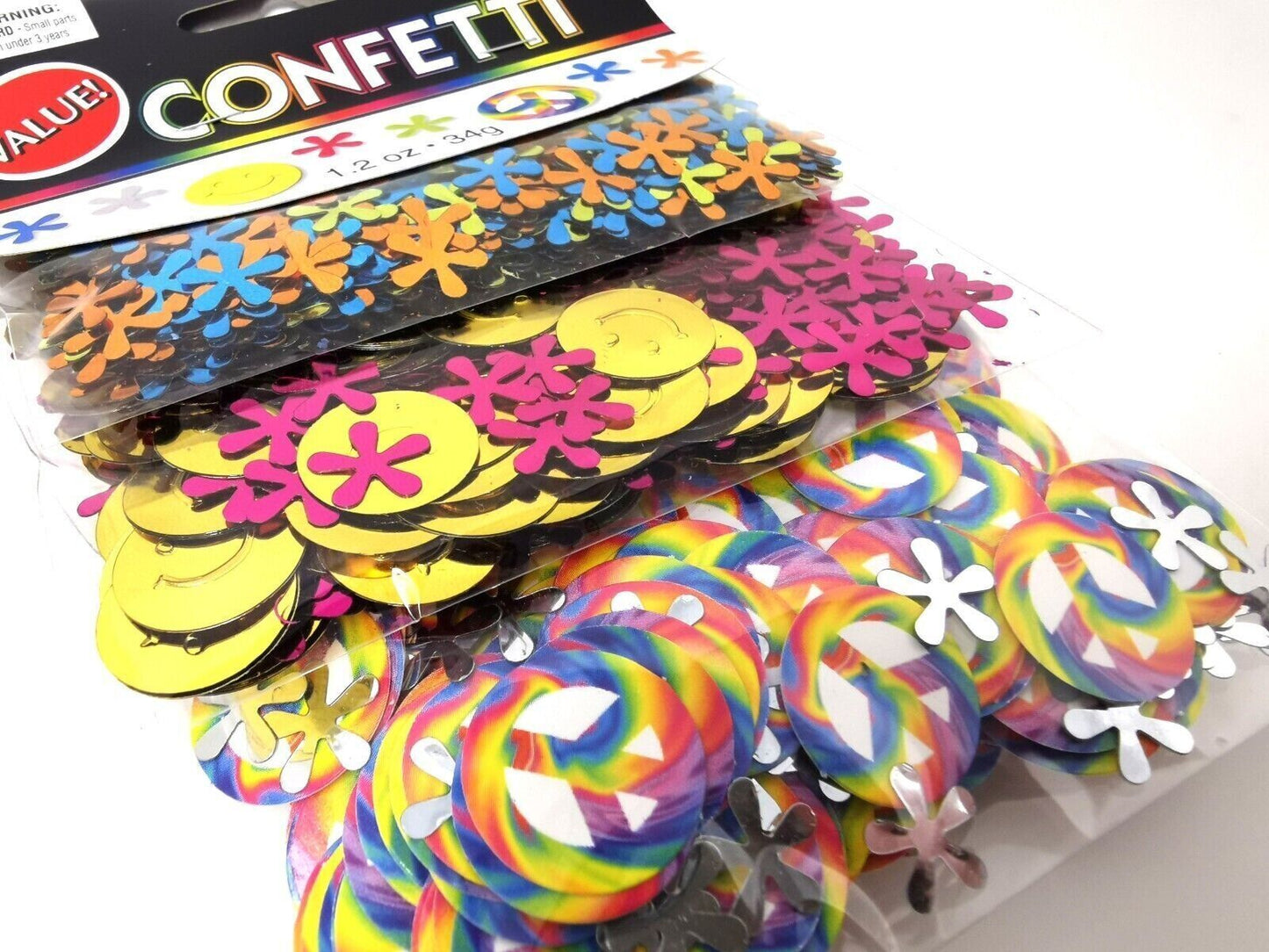 (6 Packs) 60s & 70s Party Confetti - Hippy Flower Power Disco Fever Birthday