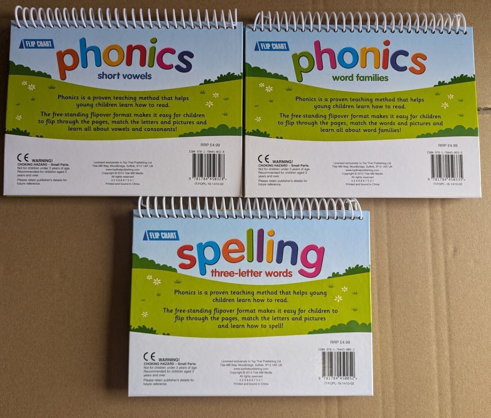 3x Phonics & Spelling Books - Word Families, Short Words & 3 Letter Words