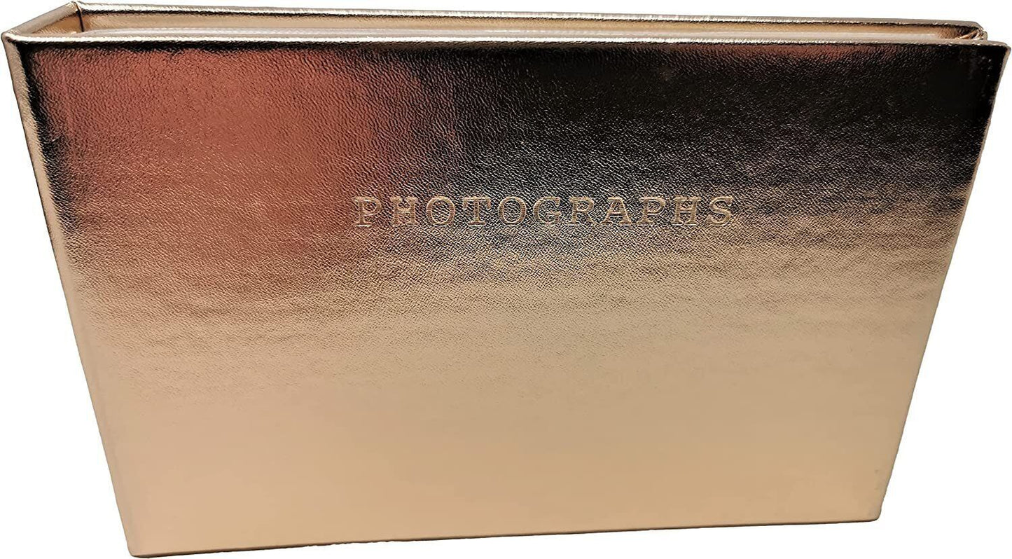 Gold Photo Album - Holds 36 Photos - Size: 6"x4" - Slip In Pockets