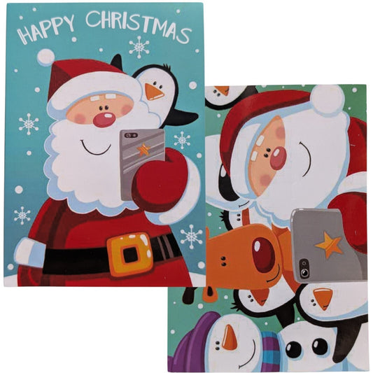 10 Santa Selfie Christmas Cards with Envelopes – Funny Xmas Greeting Pack 15.3x1