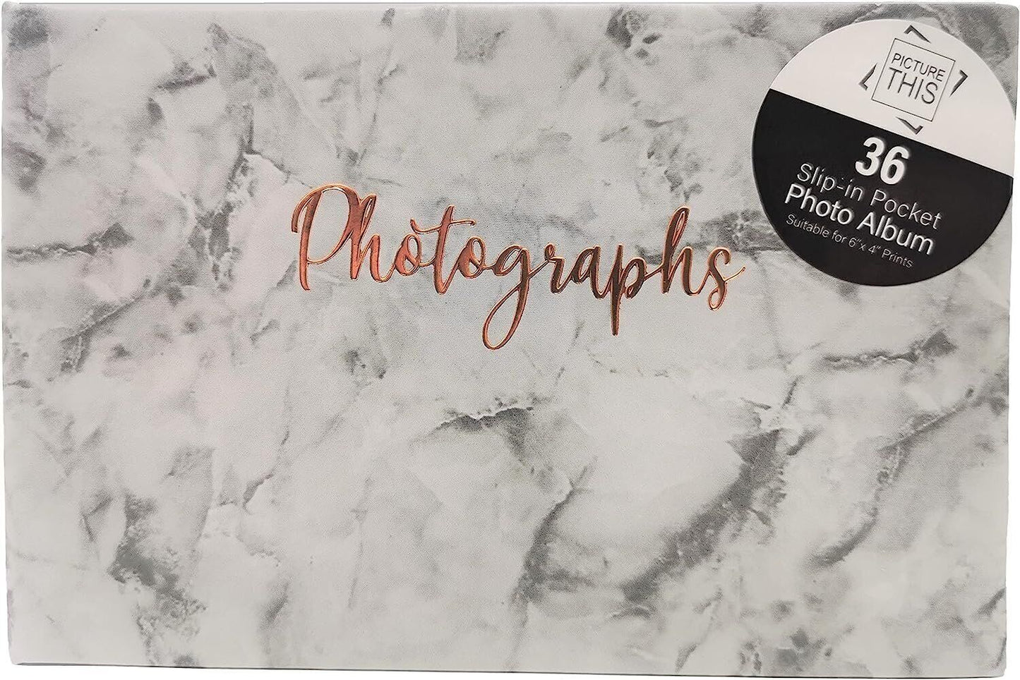Marble Design Photo Album - Holds 36 Photos - Size: 6"x4"
